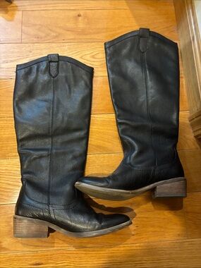 Michael Shannon Black Over-the-Knee Leather Boots